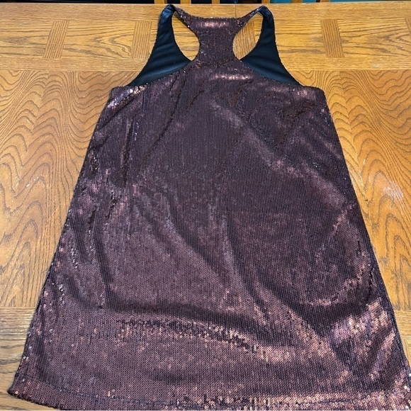 French Connection Bronze Sequins Mini Tank Dress Sz 8 Festival Party Sparkle - Picture 9 of 11